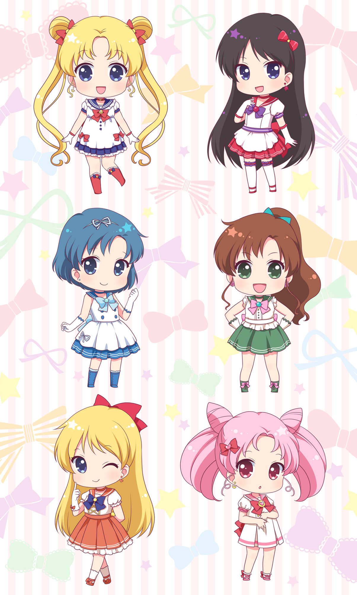 Ringoyuyu Sailor Moon Aino Minako Chibiusa Hino Rei Kino Makoto Mizuno Ami Tsukino Usagi Chibi